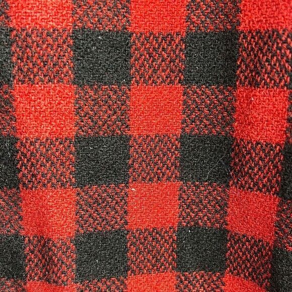 Johnson Woolen Mills Vintage Red Black Buffalo Check Wool Hunting Coat Jacket S - Picture 7 of 10